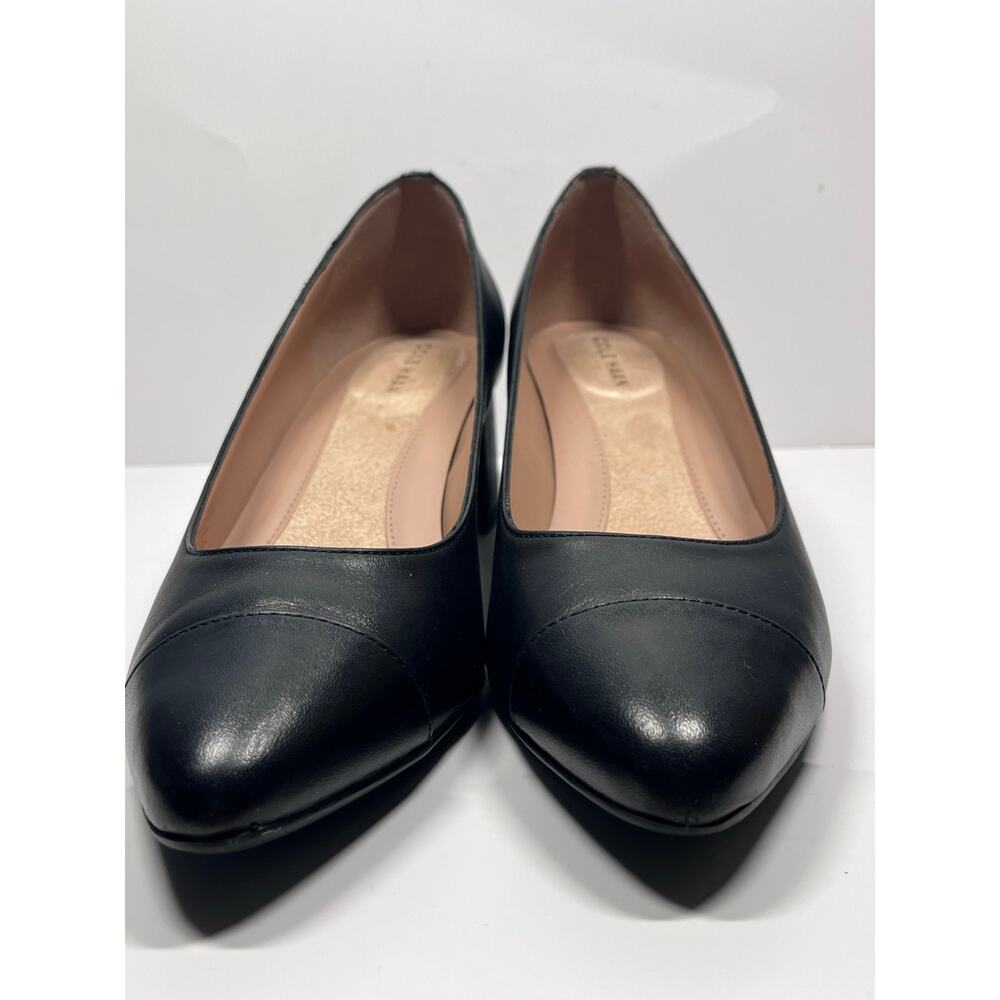 Cole Haan The Go-To Pump Shoes Block Heel Black Leather Womens 8 - Picture 6 of 10